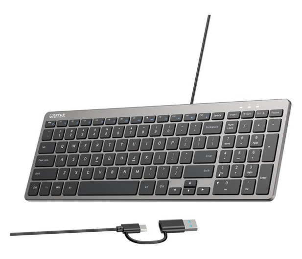 Unitek SlimTap Lekka klawiatura przewodowa biurowa - 1540407 - zdjęcie 2